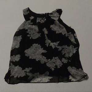 iZ Byer Black and White Flower Blouse